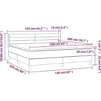 vidaXL Lit boxspring avec matelas Crème 160x200 cm Tissu