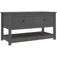 vidaXL Table basse Gris 102x49x55 cm Pin massif