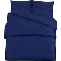 vidaXL Ensemble de literie bleu marine 140x200 cm coton