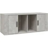 vidaXL Armoire TV gris béton 100x35x40 cm Bois composite