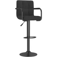 vidaXL Tabouret de bar noir tissu