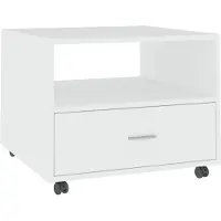 vidaXL Table basse blanche 55x55x40 cm bois composite
