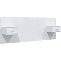 vidaXL Tête de lit avec chevets Blanc Bois composite