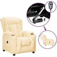 vidaXL Fauteuil relax électrique Crème similicuir