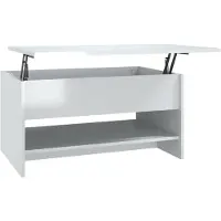 vidaXL Table basse blanche brillante 80x50x40 cm Matériau dérivé du bois