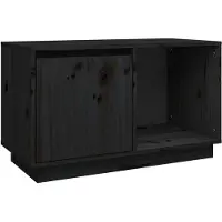 vidaXL Armoire TV noire 74x35x44 cm pin massif