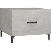 vidaXL Table basse avec pieds en métal gris béton 50x50x40 cm