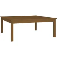 vidaXL Table basse marron miel 100x100x40 cm pin massif