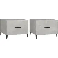 vidaXL Tables basses avec pieds en métal 2 pcs. Gris béton 50x50x40 cm