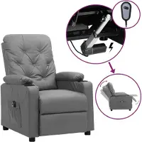 vidaXL Fauteuil relax électrique gris similicuir