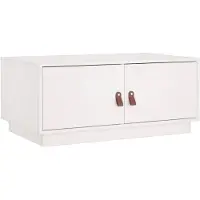 vidaXL Table basse blanche 80x50x35 cm pin massif