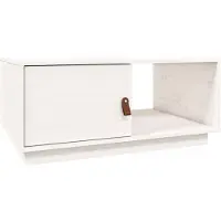 vidaXL Table basse blanche 80x50x35,5 cm pin massif