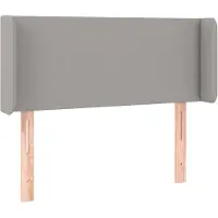 vidaXL Tête de lit avec oreilles gris clair 93x16x78/88 cm Tissu