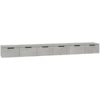 vidaXL Armoires murales 2 pcs Gris béton 102x30x20cm Bois d'ingénierie