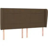 vidaXL Tête de lit avec oreilles brun foncé 203x23x118/128 cm Tissu