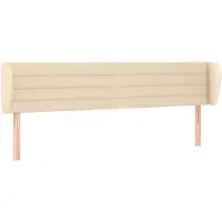 vidaXL Tête de lit avec oreilles Crème 163x23x78/88 cm Tissu