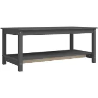 vidaXL Table basse Gris 110x55x45 cm Pin massif