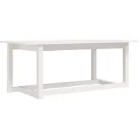 vidaXL Table basse blanche 110x55x45 cm pin massif