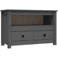 vidaXL Armoire TV Gris 79x35x52 cm Pin massif