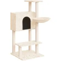 vidaXL Arbre à chat avec griffoirs en sisal Crème 108,5 cm