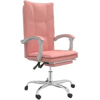 vidaXL Chaise de bureau avec fonction chaise longue Rose similicuir