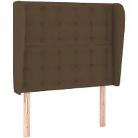 vidaXL Tête de lit avec oreilles brun foncé 103x23x118/128 cm Tissu