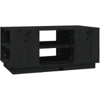 vidaXL Table basse noire 90x49x40,5 cm pin massif