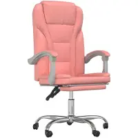 vidaXL Chaise de bureau avec fonction chaise longue Rose similicuir