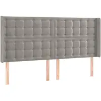 vidaXL Tête de lit avec oreilles gris clair 163x16x118/128 cm velours