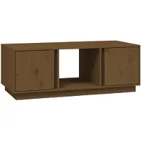 vidaXL Table basse marron miel 110x50x40 cm pin massif