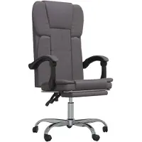 vidaXL Chaise de bureau avec fonction couchage Gris Similicuir