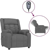 vidaXL Fauteuil relax électrique gris foncé Tissu