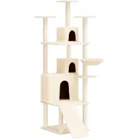 vidaXL Arbre à chat avec griffoirs en sisal Crème 175 cm
