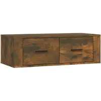 vidaXL Armoire TV murale chêne fumé 80x36x25 cm Bois composite
