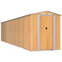 vidaXL Abri de jardin marron clair 192x855x223 cm Acier galvanisé