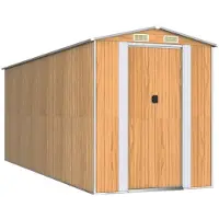 vidaXL Abri de jardin marron clair 192x523x223 cm Acier galvanisé