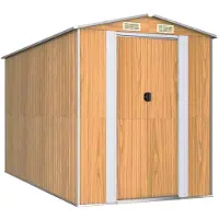vidaXL Abri de jardin marron clair 192x357x223 cm Acier galvanisé