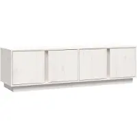 vidaXL Armoire TV Blanc 140x40x40 cm Pin massif