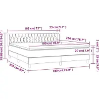 vidaXL Lit boxspring avec matelas Crème 180x200 cm Tissu