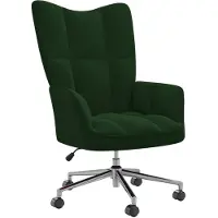 vidaXL Fauteuil relax vert foncé velours