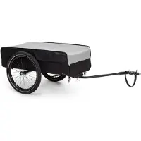 Klarfit Remorque Velo Cargo, Charette Velo à 2 Roues, Remorque Vélo pour Bicyclette, Kit de Fixation pour Remorques en Acier avec Attelage et Support, Chariot Etanche pour Camping, Bagages, Trekking