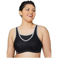 Glamorise Reggiseno Sportivo Coprente (105 F), Blanc, Noir