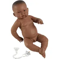 Llorens 45003 NEW BORN BOY - poupée réaliste noire avec corps en celluloïd - 45 cm