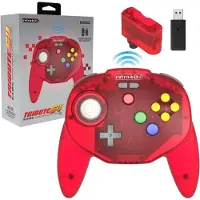 Retro-Bit Tribute64 2.4ghz Manette Sans Fil Pour Nintendo 64/Switch/Pc/Mac Clear Red