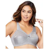 Glamorise Femme Magiclift Grand #1000 Soutien gorge de maintien sans armature, Gris Argenté, 130G EU
