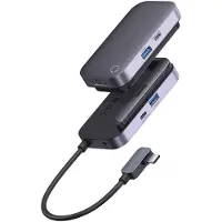 Baseus Hub 4in1 PadJoy Series USB-C vers USB 3.0 + HDMI + USB-C PD + jack 3.5mm (Gris) (USB-C, 4 ports), Station d’accueil + hub USB, Gris