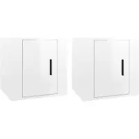 vidaXL Armoires murales TV 2 pcs. Blanc brillant 40x34,5x40 cm