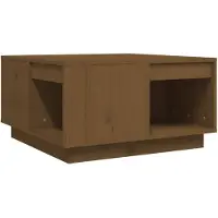 vidaXL Table basse marron miel 60x61x32,5 cm Pin massif