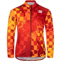Sportful Maillot de cyclisme à manches longues pour l'hiver - KID THERMAL - Rouge/Jaune 8 ans