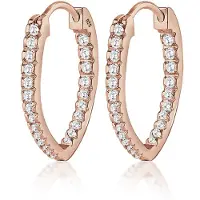 Elli Boucles d'oreilles 'Oval' or rose / transparent